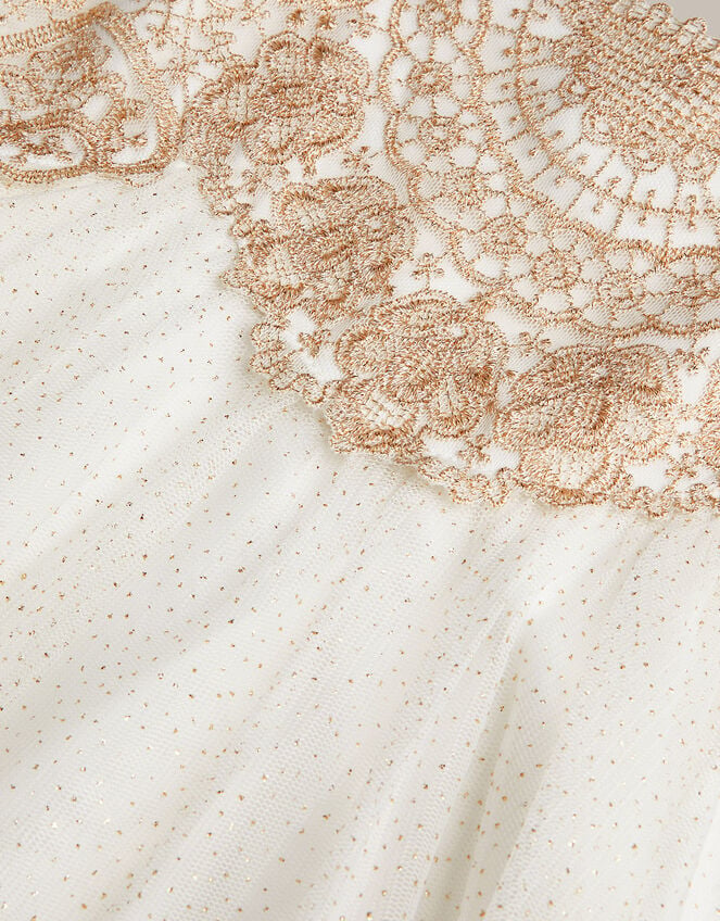 Estella Lace Bodice Dress, Gold (GOLD), large