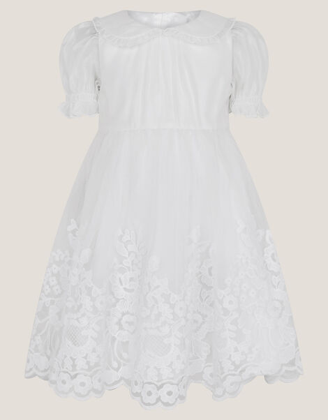 Baby Athena Floral Embroidered Dress, White (WHITE), large