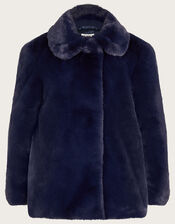 Cosy Faux Fur Jacket, Blue (NAVY), large