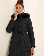 Morgan Hooded Padded Maxi Coat, Black (BLACK), large