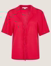 Tia Tie Knitted Cardigan, Red (RED), large