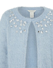 Sienna Fluffy Cardigan, Blue (PALE BLUE), large