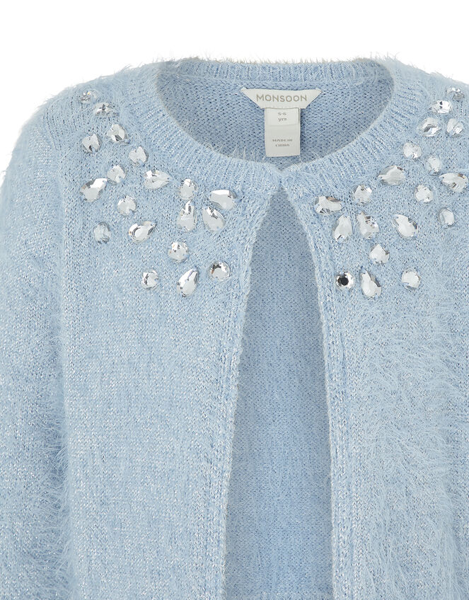Sienna Fluffy Cardigan, Blue (PALE BLUE), large