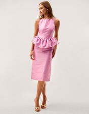 Dahlia Peplum Midi Dress, Purple (LILAC), large