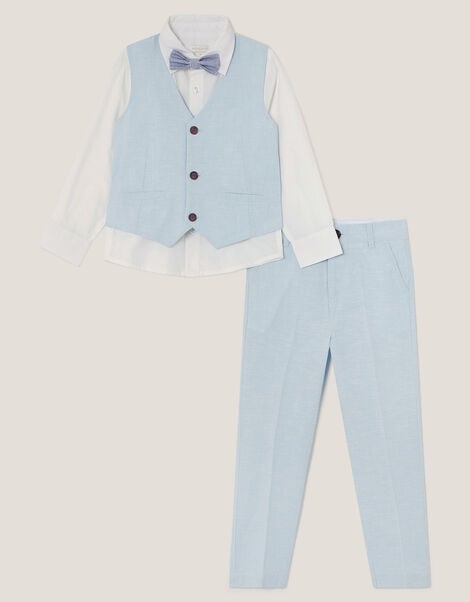 4-Piece Suit Set with Bow Tie, Blue (BLUE), large