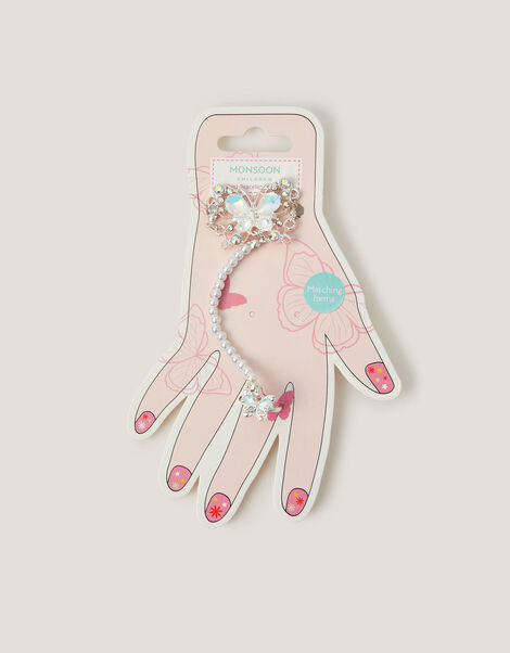 Butterfly Linked Bracelet & Ring Set, Silver (SILVER), large