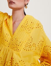 Serena Broderie Top, Yellow (YELLOW), large