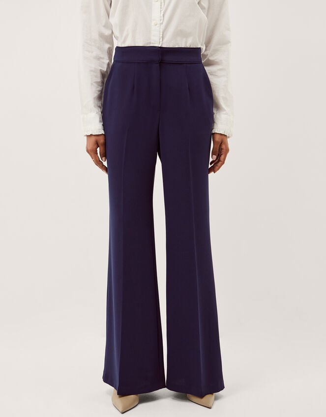 Erin Flared Trousers, Blue (NAVY), large