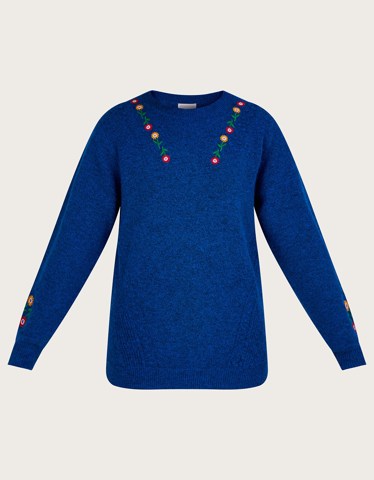 Floral Embroidered Jumper with Recycled 