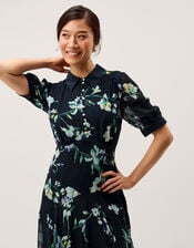 Lilwen Floral Midi Tea Dress, Blue (NAVY), large