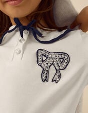 Bow Long Sleeve Top & Skort Set, Blue (NAVY), large