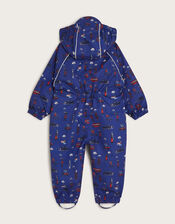 London Print Puddlesuit, Blue (BLUE), large