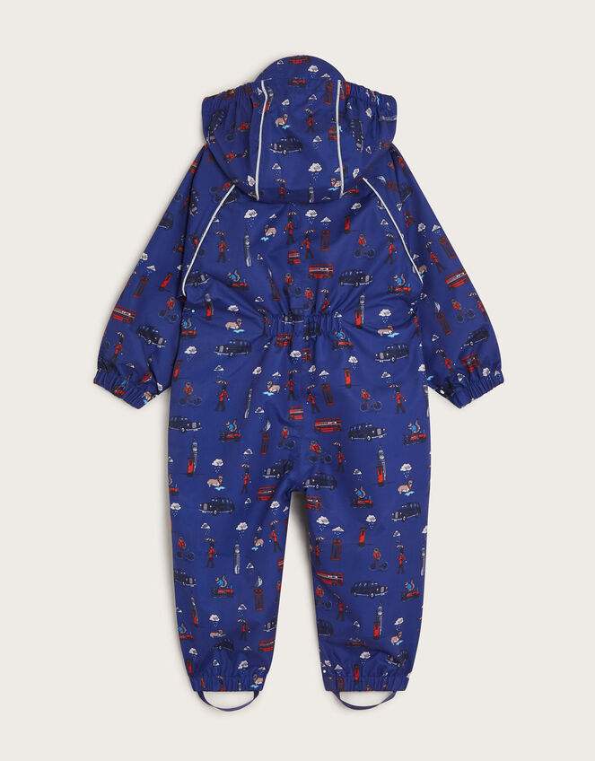London Print Puddlesuit, Blue (BLUE), large