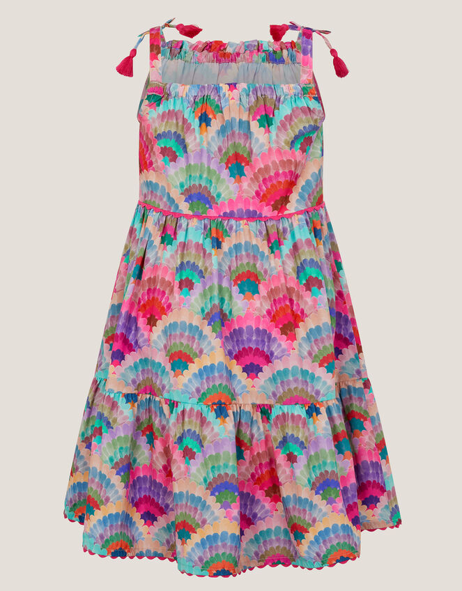 Rainbow Shell Tiered Dress, Multi (MULTI), large