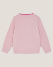 Christmas Unicorn Fuzzy Sweater, Pink (PINK), large