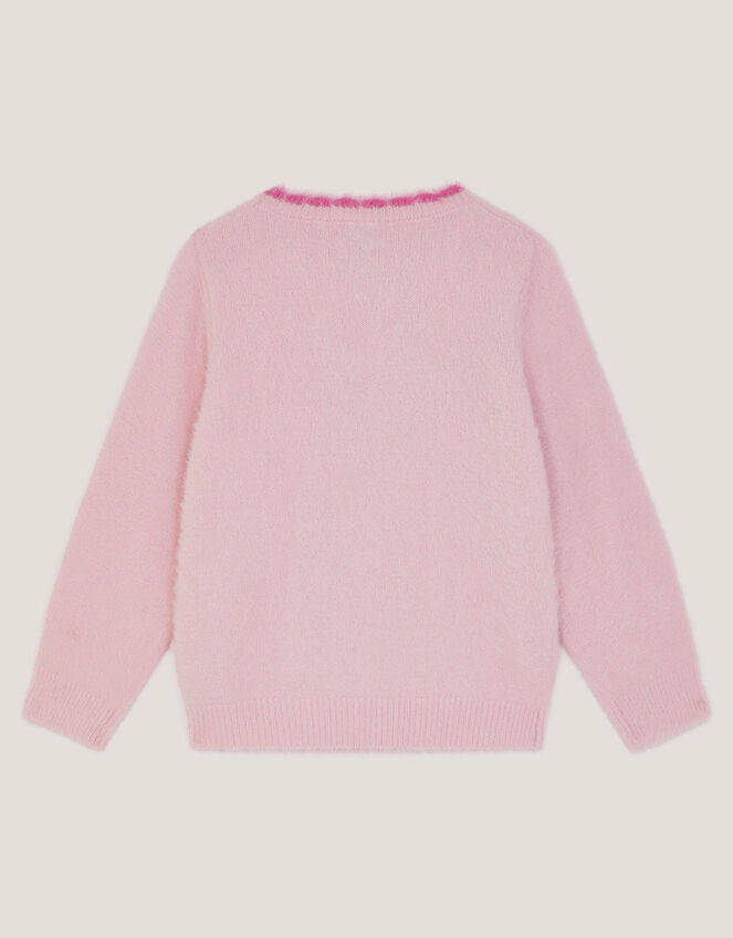 Christmas Unicorn Fuzzy Sweater, Pink (PINK), large