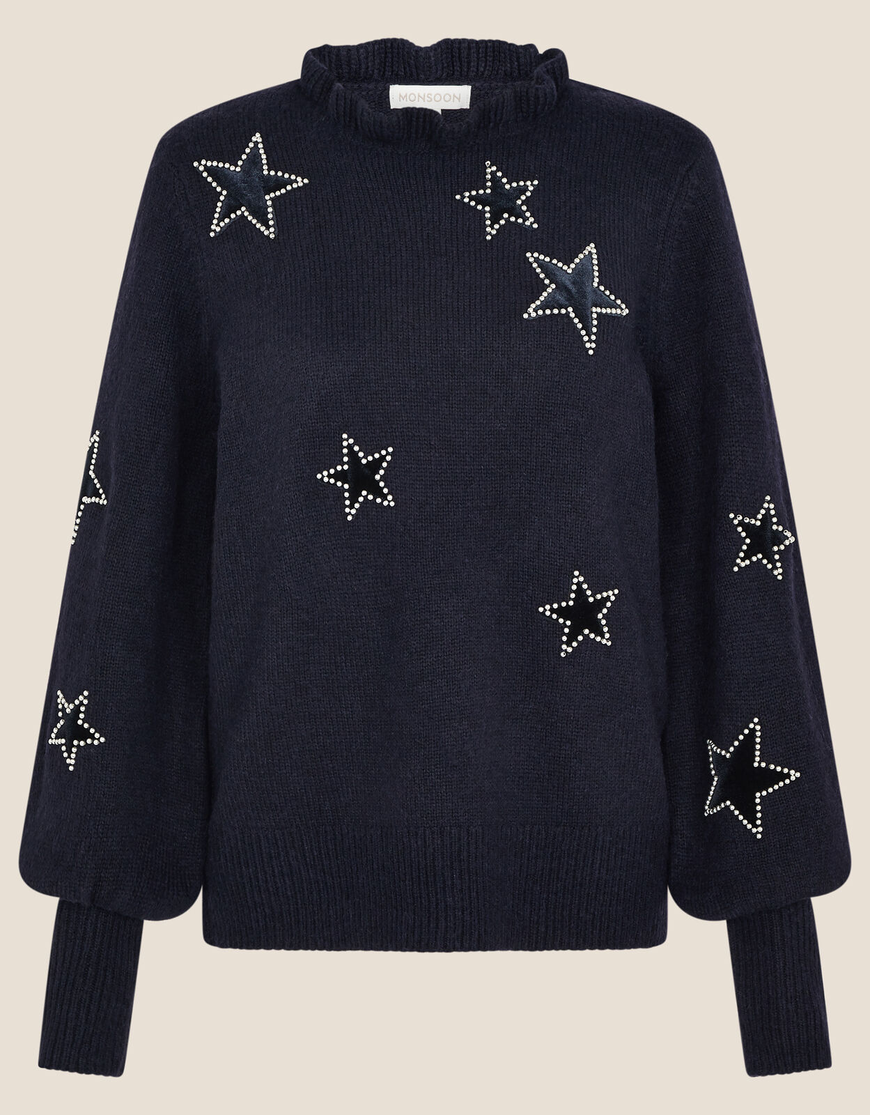 Velvet Star Sequin Jumper Blue