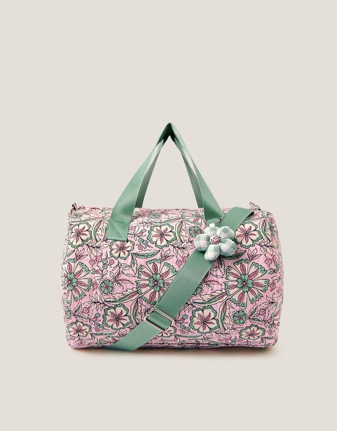 Floral Print Duffle Bag, , large