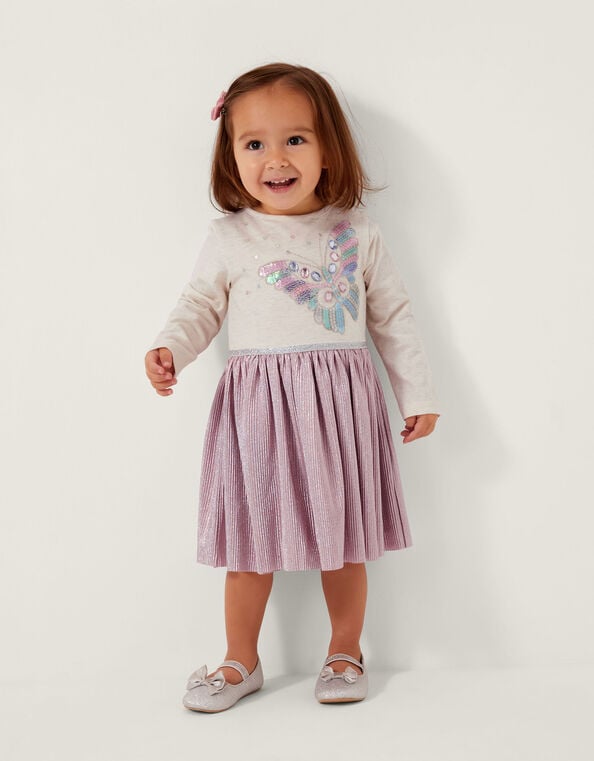 Baby Butterfly Plisse Disco Dress, Pink (PINK), large