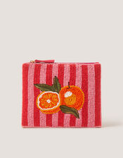 Orange Beaded Pouch, , large