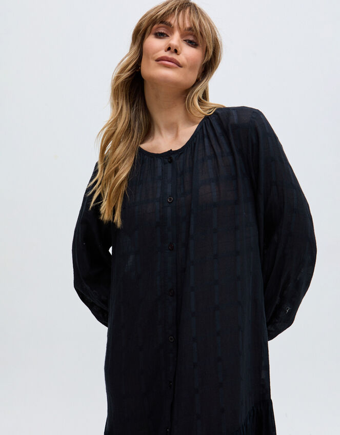 Raffya Olivia Embroidered Midi Dress, Black (BLACK), large