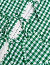 Gingham Tie Jacket , Green (GREEN), large