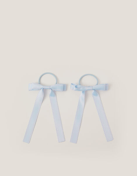 2-Pack Ribbon Bow School Hair Bands, Blue (PALE BLUE), large
