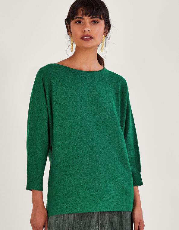 Zip Back Sweater, Green (GREEN), large