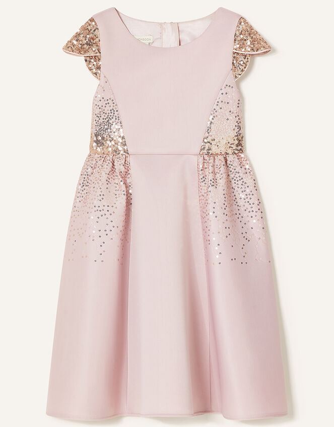 Sequin Scuba Dress Pink Girls' Dresses Monsoon Global.