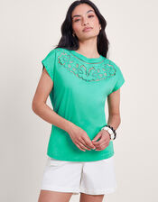 Garcia Cutwork T-Shirt, Green (GREEN), large