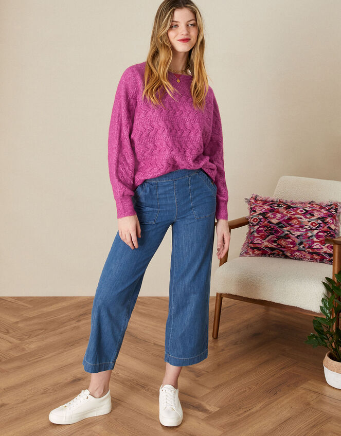 Stitchy Slash Neck Jumper, Pink (PINK), large