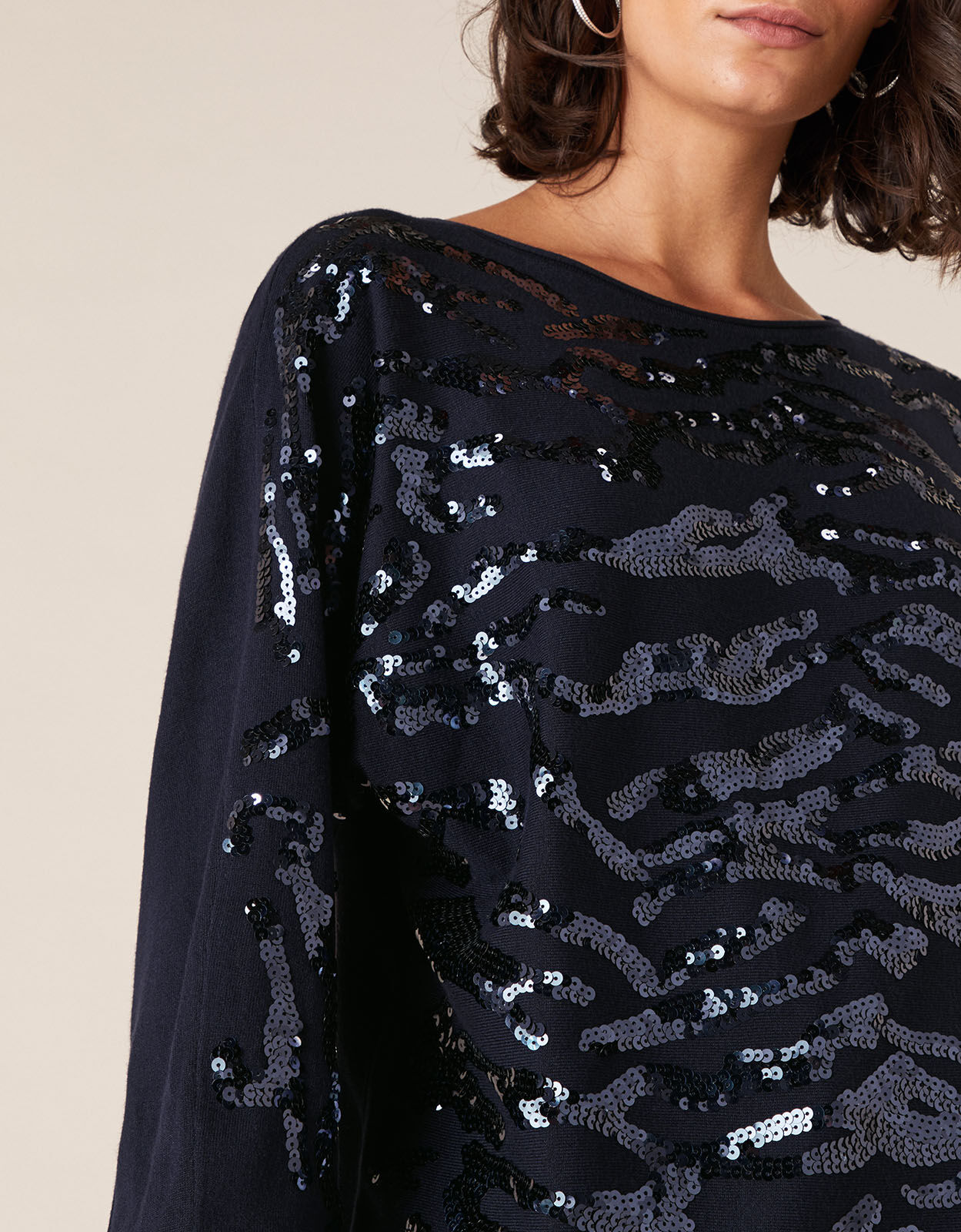 blue sequin jumper