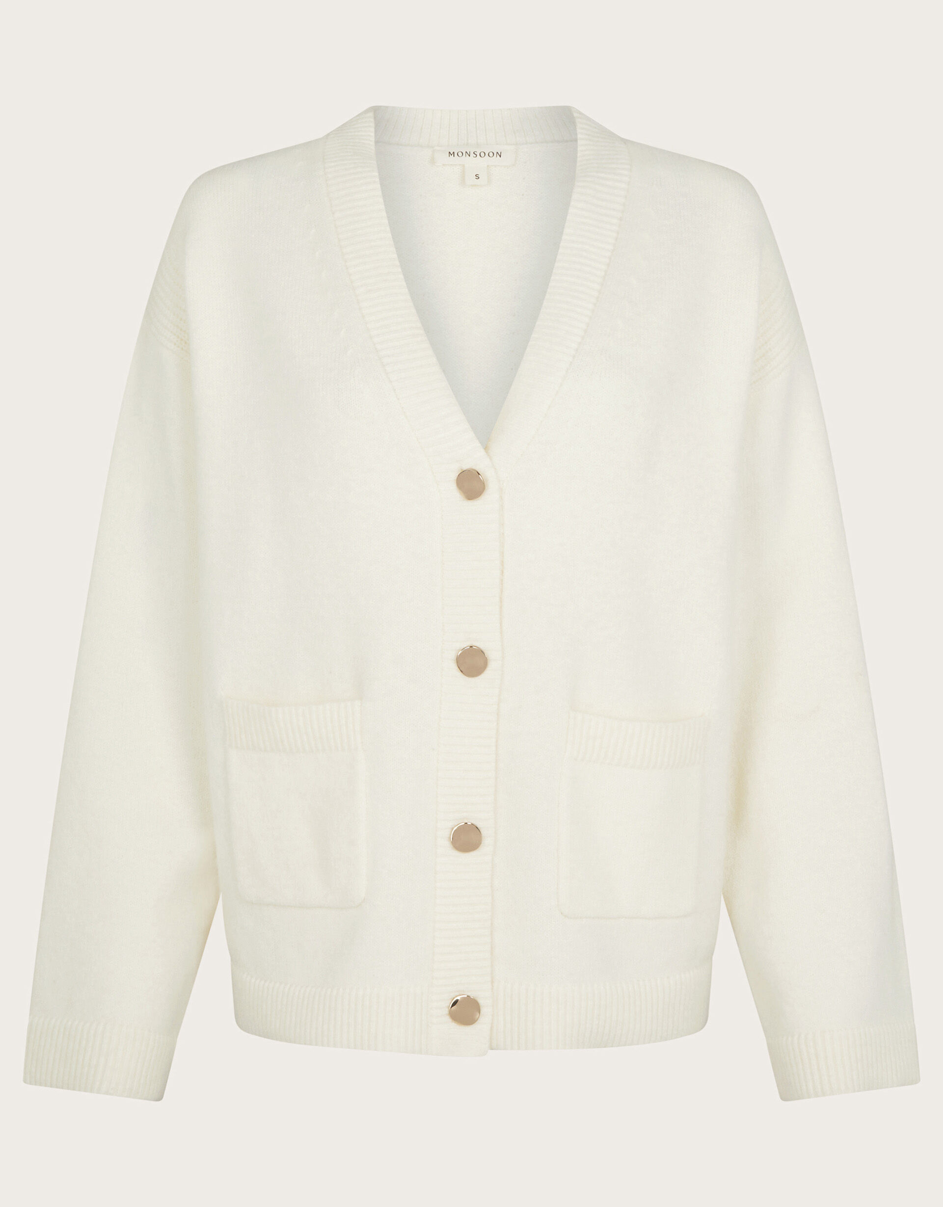Vicki V Neck Cardigan Cream