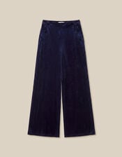 Verna Velvet Wide Leg Trousers, Blue (MIDNIGHT), large