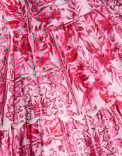 Tile Print Sleeveless Dress, Pink (PINK), large