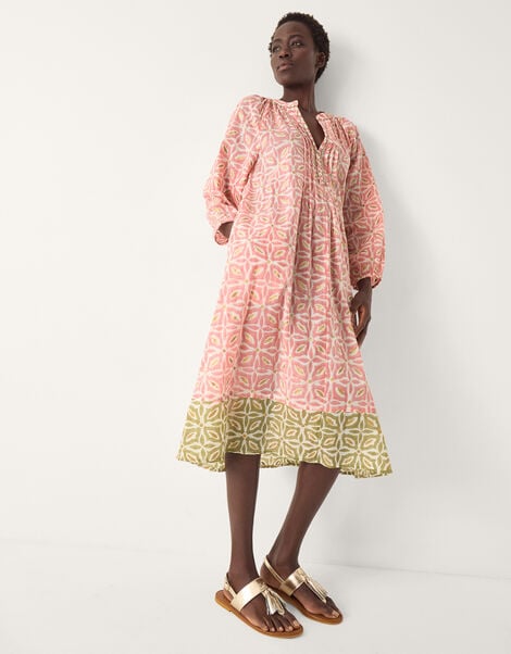 Elma Print Midi Tunic Dress, Pink (PINK), large