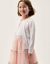 Sparkle Cable Knit Cardigan, Ivory (IVORY), large