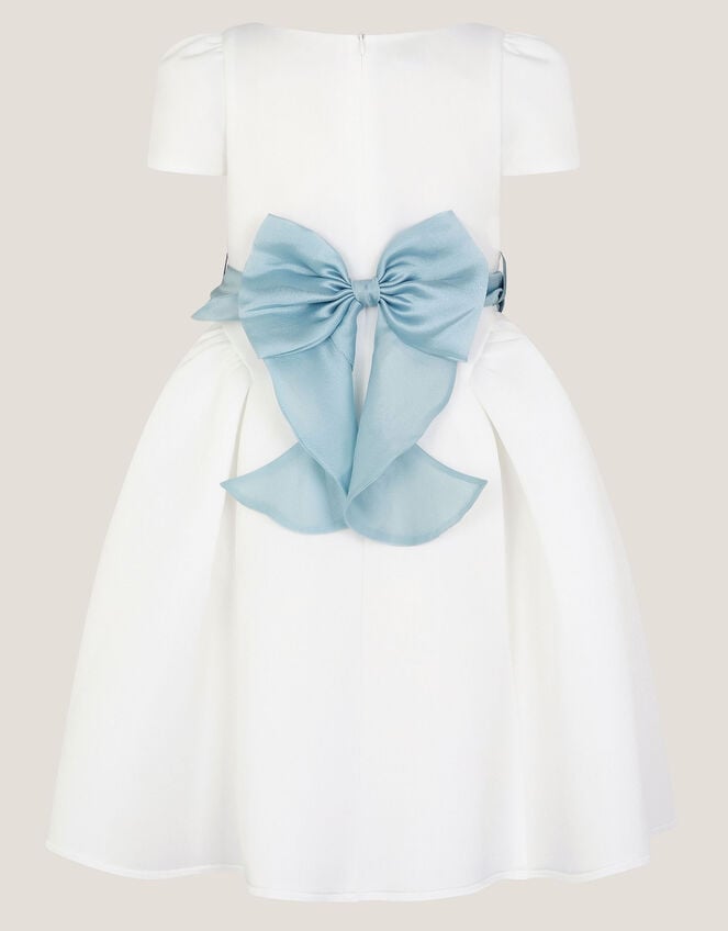 Polly Scuba Bow Party Dress, Ivory (IVORY), large