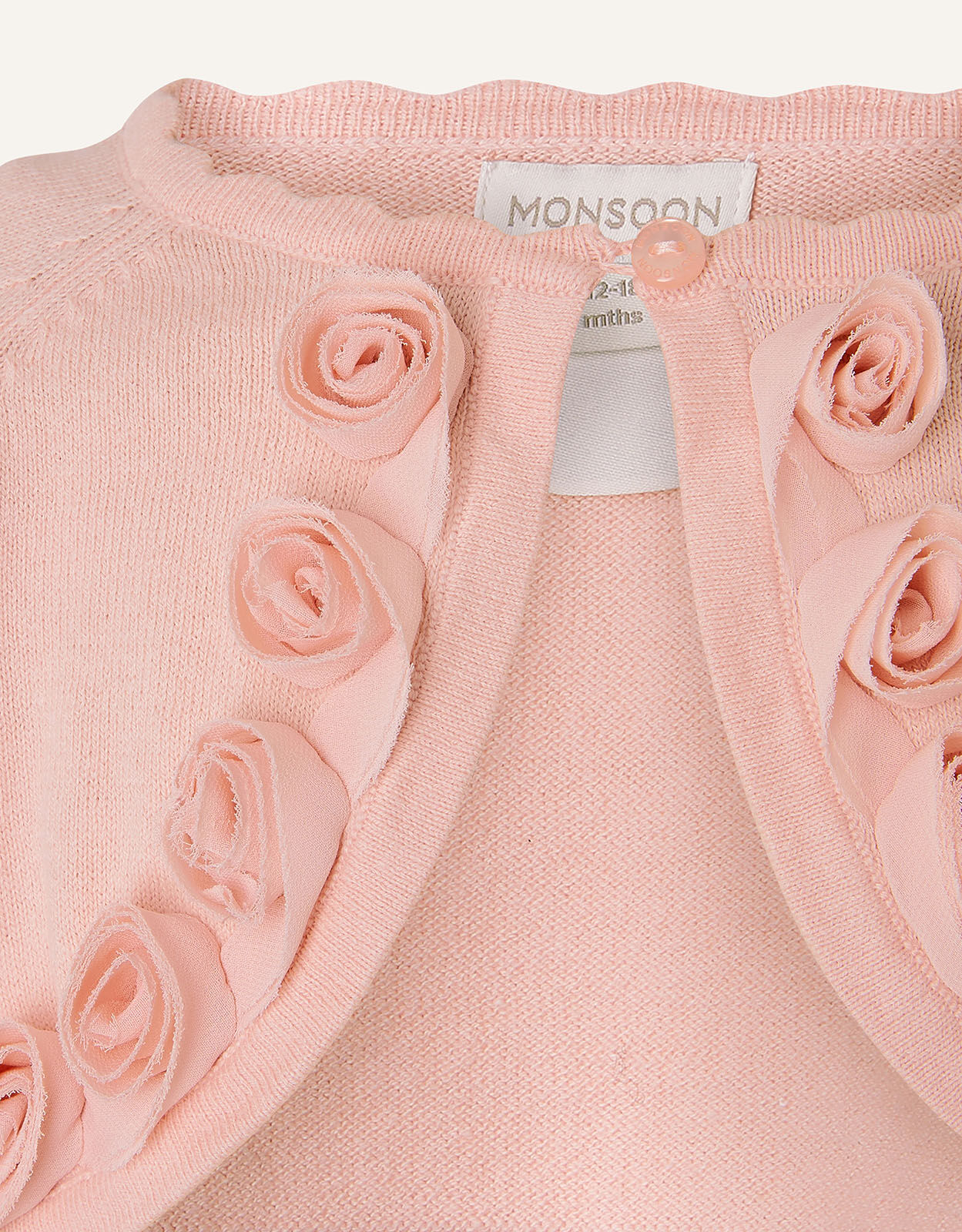 Baby 3D Flower Crop Cardigan Pink Baby Girl Cardigans Monsoon ROI
