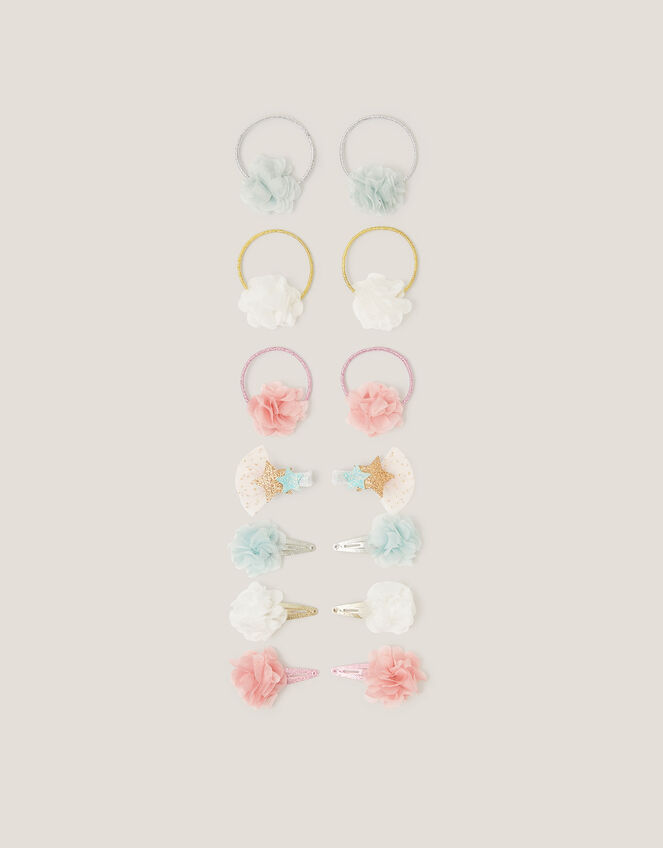 14-Pack Flower Hair Bands & Clips, , large