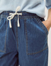 Heidi Drawstring Regular Wide Leg Jeans, Blue (MID AUTHENTIC BLUE), large