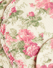 Newborn Betsy Floral Sleepsuit and Hat, Ivory (IVORY), large