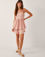 Eliza Embroidered Cotton Cami Top, Pink (PINK), large