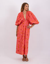 Sundress Tiya Floral Maxi Dress, Orange (CORAL), large