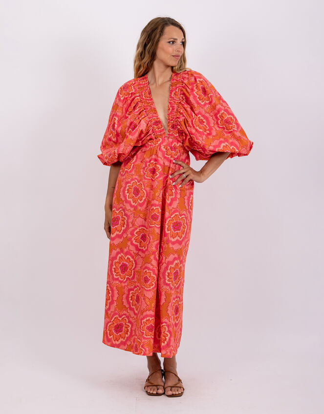 Sundress Tiya Floral Maxi Dress, Orange (CORAL), large