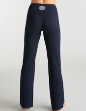 M Life Lotus Yoga Pants, Blue (NAVY), large