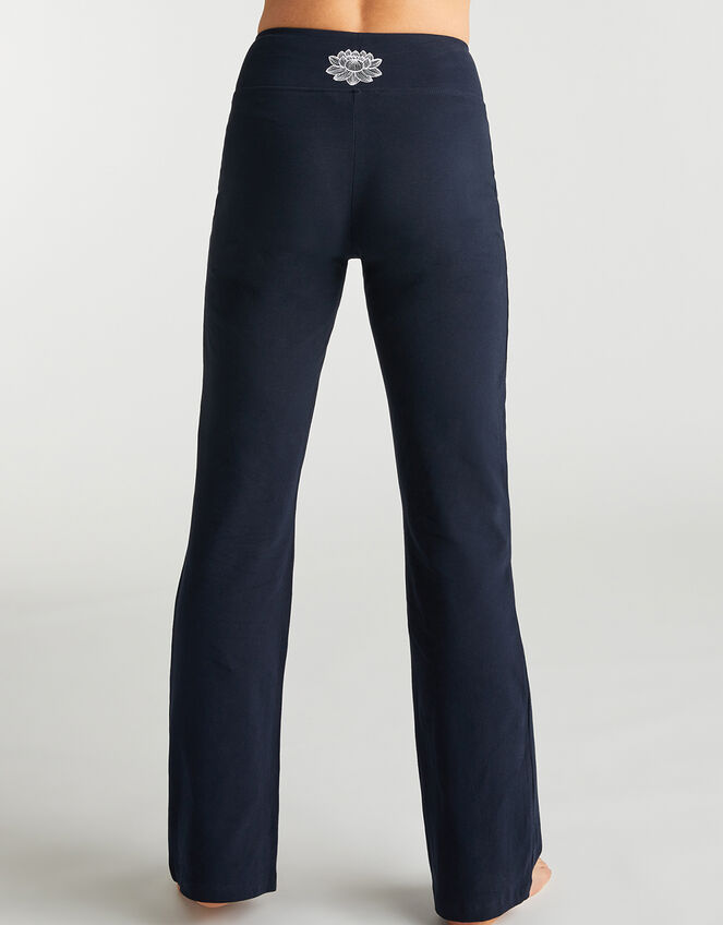 M Life Lotus Yoga Pants, Blue (NAVY), large