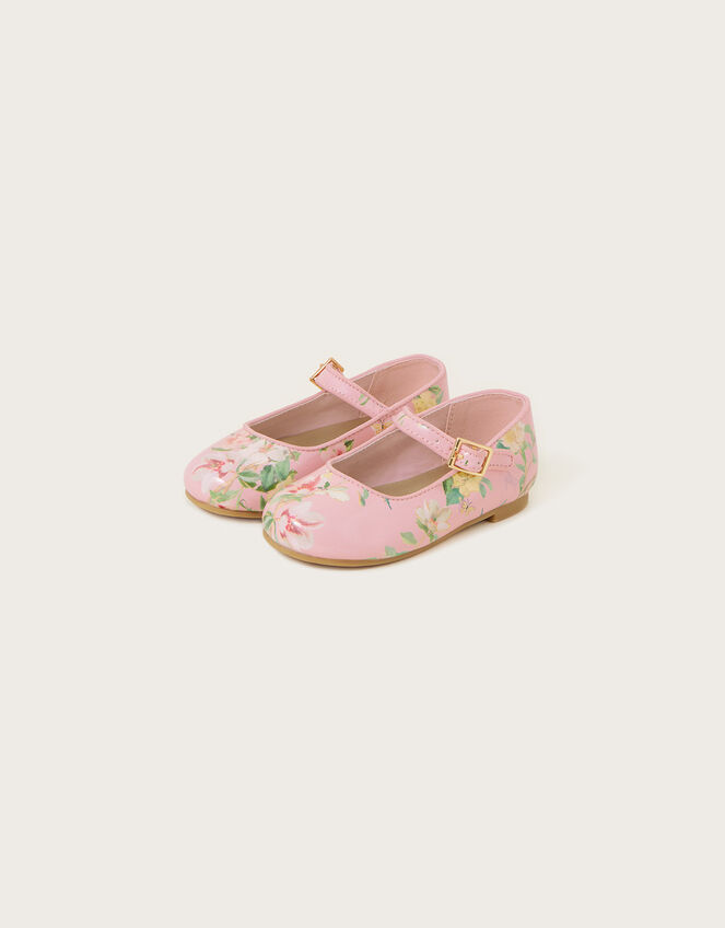 Baby Patent Floral Ballerina Flats, Pink (PINK), large