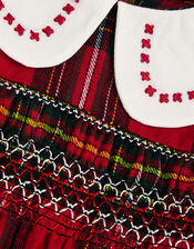 Baby Long Sleeve Tartan Dress, Red (RED), large