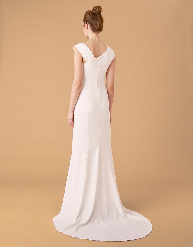 Tess Embellished Brooch Bridal Dress, Ivory (IVORY), large